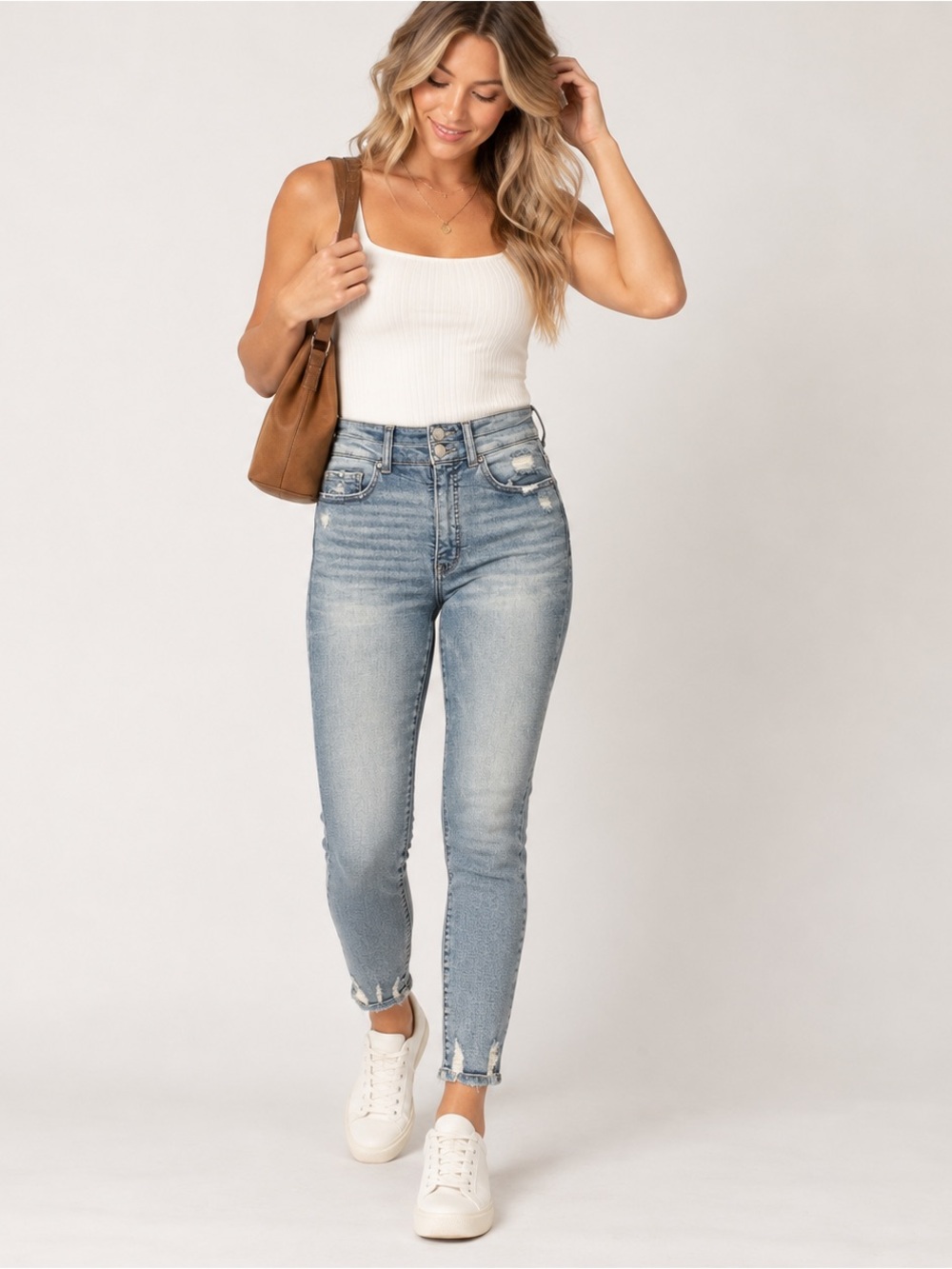 BKE Parker Jeans Women’s 25x27 High Rise Ankle Skinny Distressed Medium Wash